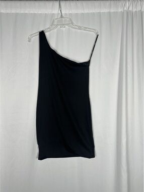 Forever 21 Black One-Shoulder Mini Dress Size Large